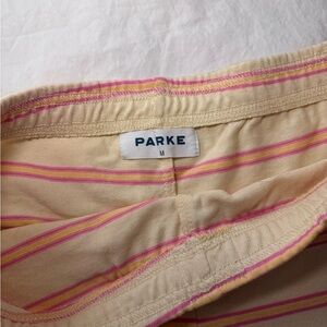 Parke summerland pink and yellow striped shorts